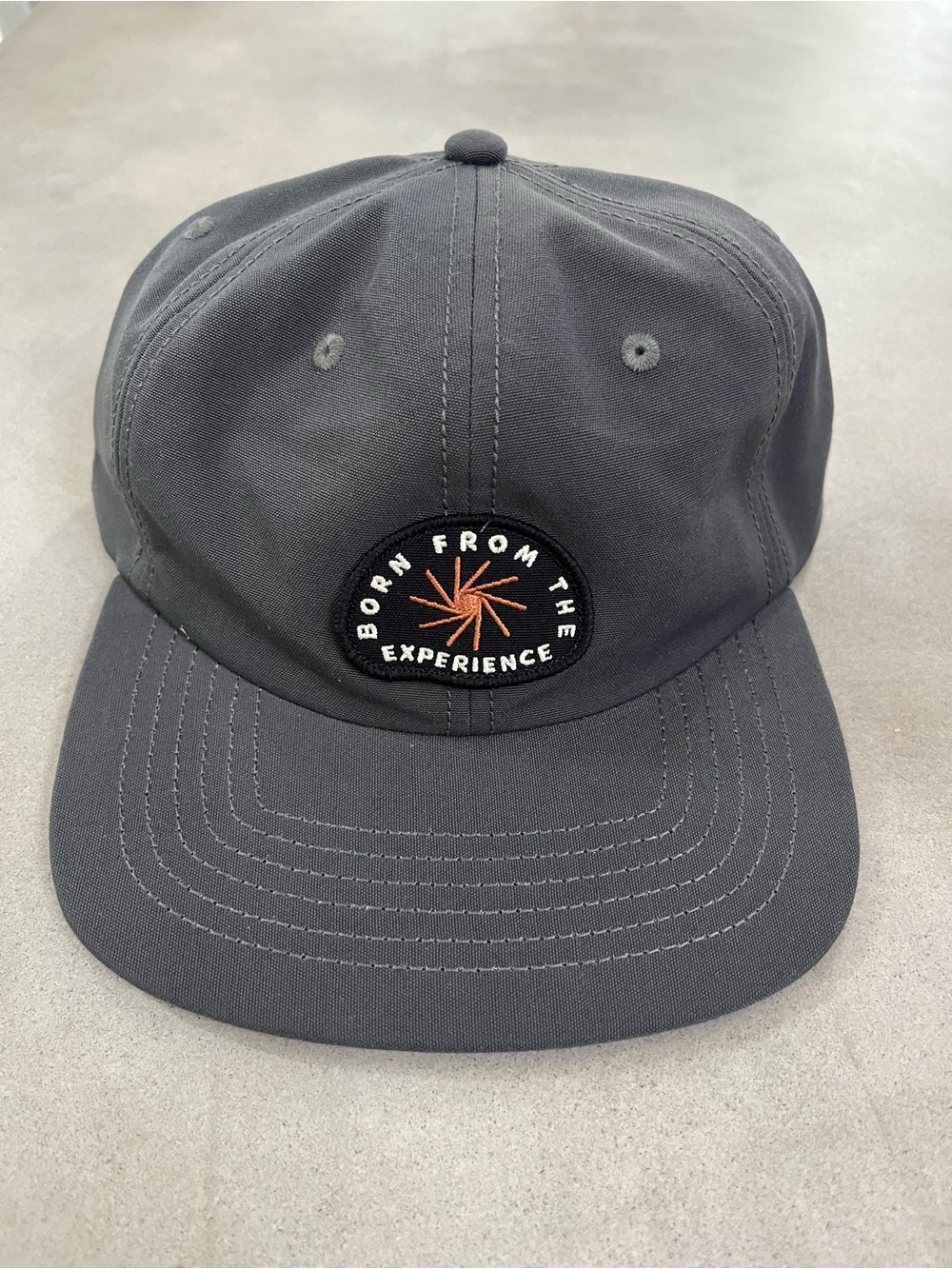 Men's Dark Gray Baseball Cap with 'Born From The Experience' Patch NWT